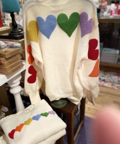Mello Shoulder Heart Sweater